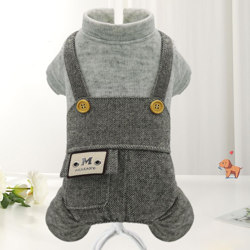 Huisdier Hond Nieuwe Stijl Label Decoratie Harnas Teddy Bichon Kat Lente Herfst Winter Verdikt Gebreid Viervoeter Kleding_voghion.com