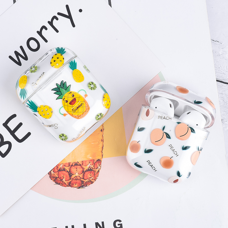 Fruit PC Hard Case For Airpods Pro 2 1 Earphone Cases For Airpods 3 Clear Transparent PC Earphone Cover for airpods 3 pro case_voghion.com