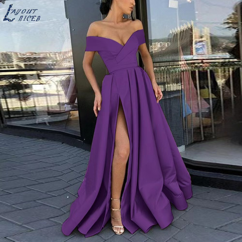 Women's deep V-neck ebay satin multi-color dress_voghion.com