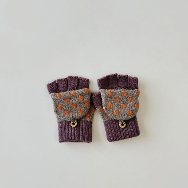 Kinder Mädchen Schreiben Klappe Fünf Finger Jungen Warme Schule Halbe Finger Handschuhe_voghion.com
