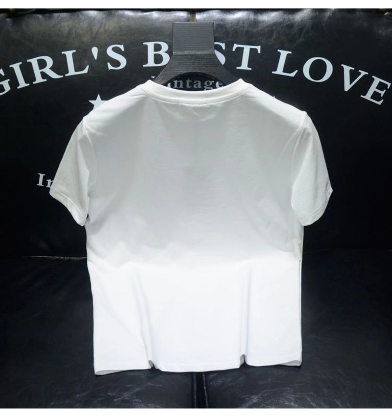 Heavy Craft Tiger Head Hot Diamond Printed Short sleeved T-shirt for Summer Casual Round Neck Men's_voghion.com