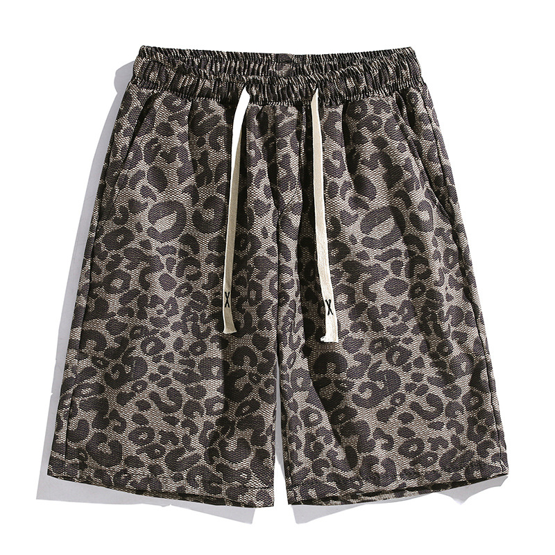 Leoparden-Shorts für Herren, Sommer, neue Mode, personalisierter Druck, Bademode, Netz, Rot, Mode, Paar, lockere, kurze Hose für Frauen_voghion.com