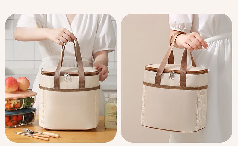 Nuovo stile Bento portatile in alluminio, borsa termica impermeabile per studenti e impiegati_voghion.com