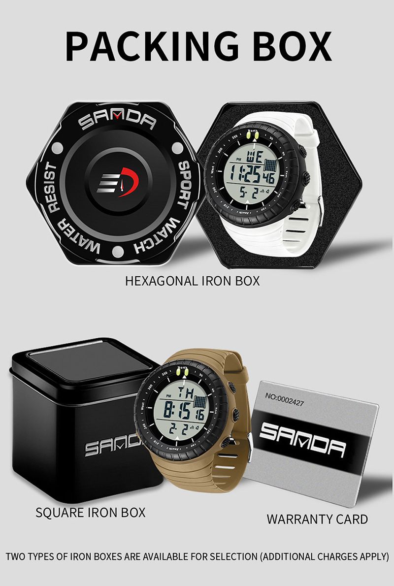 Large Dial Digital Sports Watch With Night Light, Waterproof, Alarm, Stopwatch, And Multi-Function Men Women Luminous Alarm Clock Multi Function Watch_voghion.com