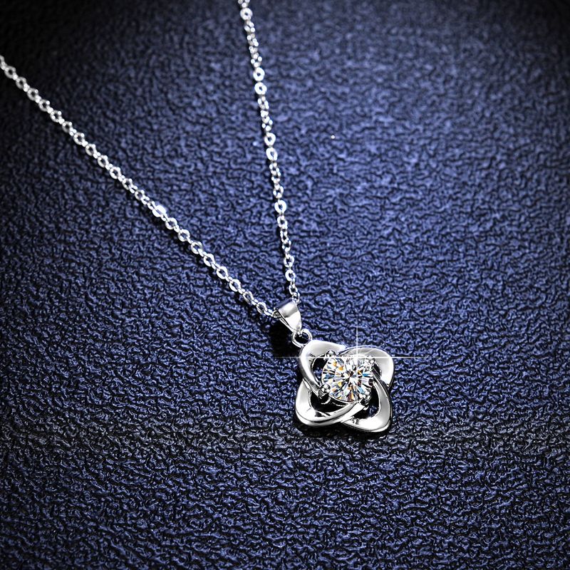 Tancise Luxus-Persönlichkeits-Silber-Moissanit-Anhänger-Halskette für Damen, klassisches Tide-Party-Geschenk_voghion.com