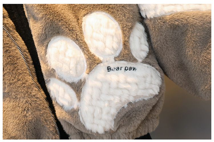 Kid's Clothing Boys' Autumn And Winter Mink Fleece Jacket Children's Plush And Thickened Baby Fur Cotton Coat Mid Length_voghion.com