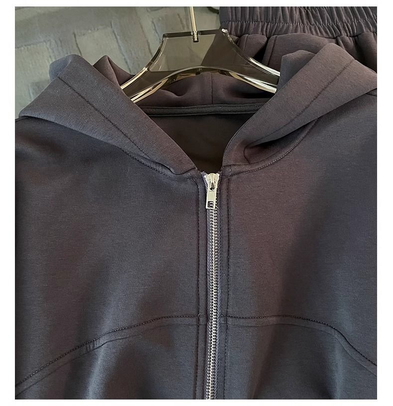 Dameklær Uformelt sportsdress for kvinner Høst Moteriktig Stilig Glidelåsgenser Vide Benbukser Todelt_voghion.com