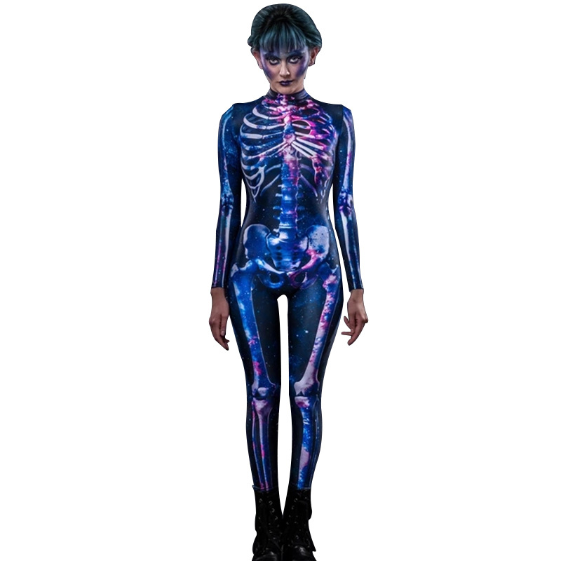 Halloween labda horror jelmez cosplay csontváz jelmez emberi csontváz harisnya jumpsuit_voghion.com