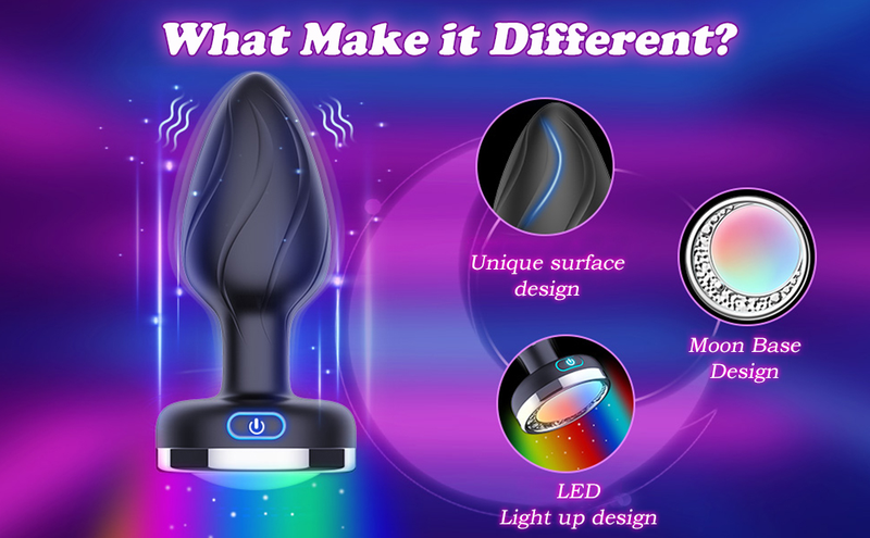 Plug Vibrating Butt LED Light Anal APP Vibrator Prostata-Massagegerät für Männer Fernbedienung Vibrator A_voghion.com