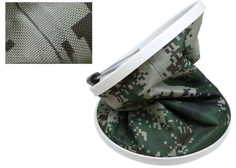 Secchio per autolavaggio portatile pieghevole da campeggio, grande capacità, in tessuto Oxford mimetico_voghion.com