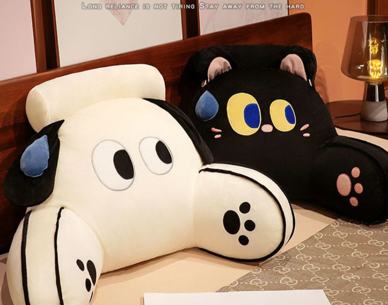 Nuovo cuscino per l'uso a letto, supporto per il collo, cuscino per schienale grande per divano con testiera a forma di cartone animato per dormitorio, rimovibile e lavabile_voghion.com