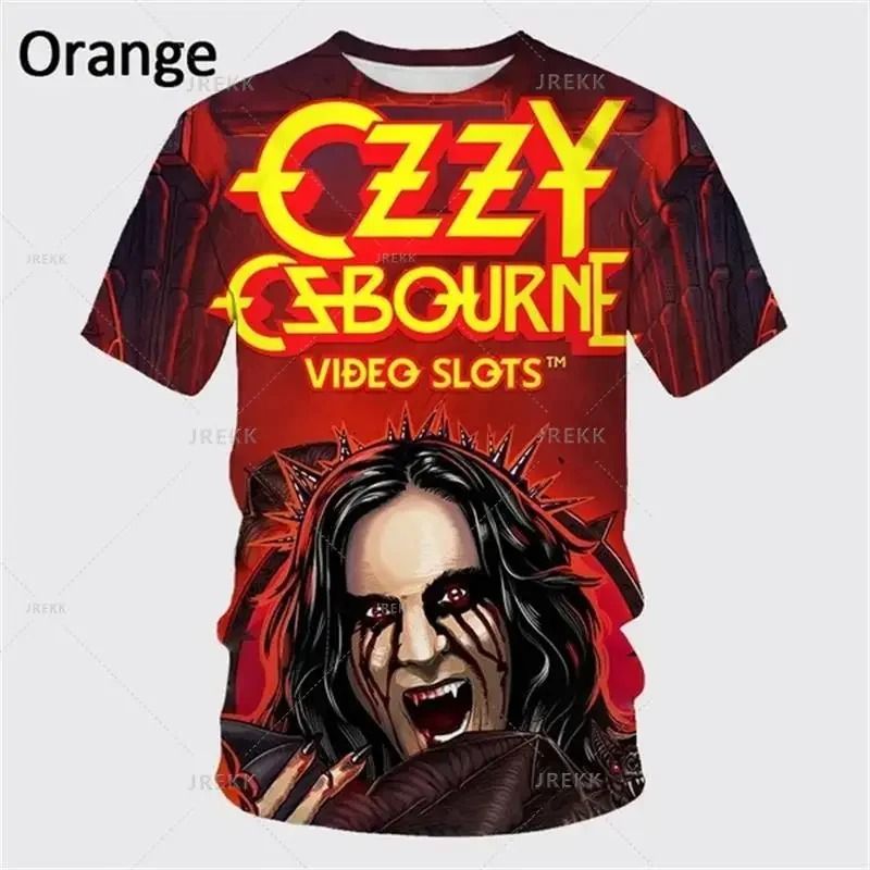 Punk Band Rock Band Ozzy Osbourne Baskılı Tişört Yaratıcı Rapçi Moda Kısa Kollu Giyim Üstü 3D Tişört Erkek Çocuk Tişörtü_voghion.com