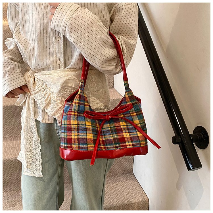 Borsa a tracolla grande ed elegante con tracolla staccabile, borsa a mano spaziosa per lavoro e viaggio, con motivo a quadri a blocchi di colore, per donna_voghion.com