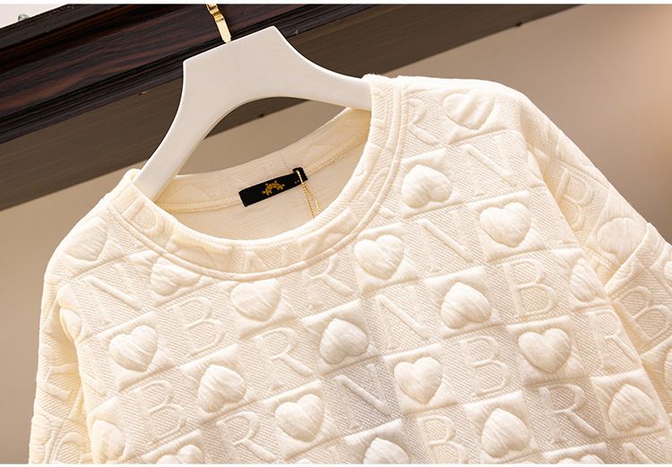 Felpa da donna con scollo tondo e stampa Love, manica lunga e ampia_voghion.com