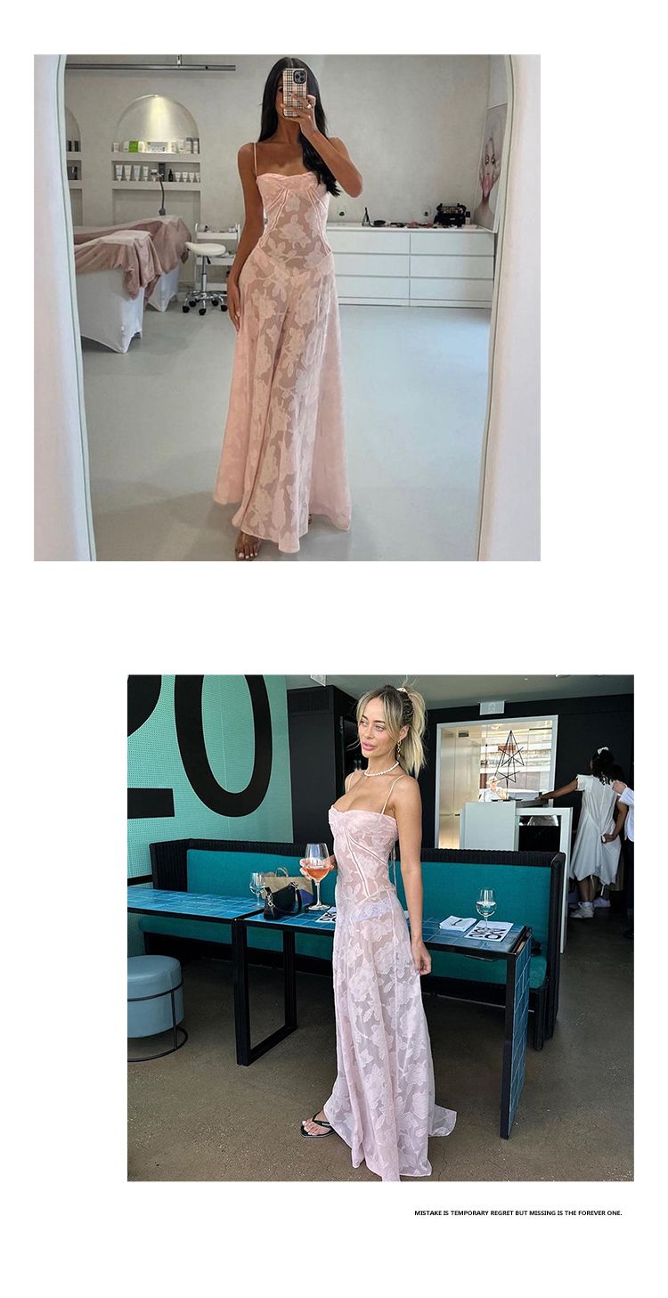 Sisjuly # Super Fairy Romantic Tea Break Manor Style Mesh Leggero Semi-Trasparente Crochet Traforato Elegante Abito Per_voghion.com