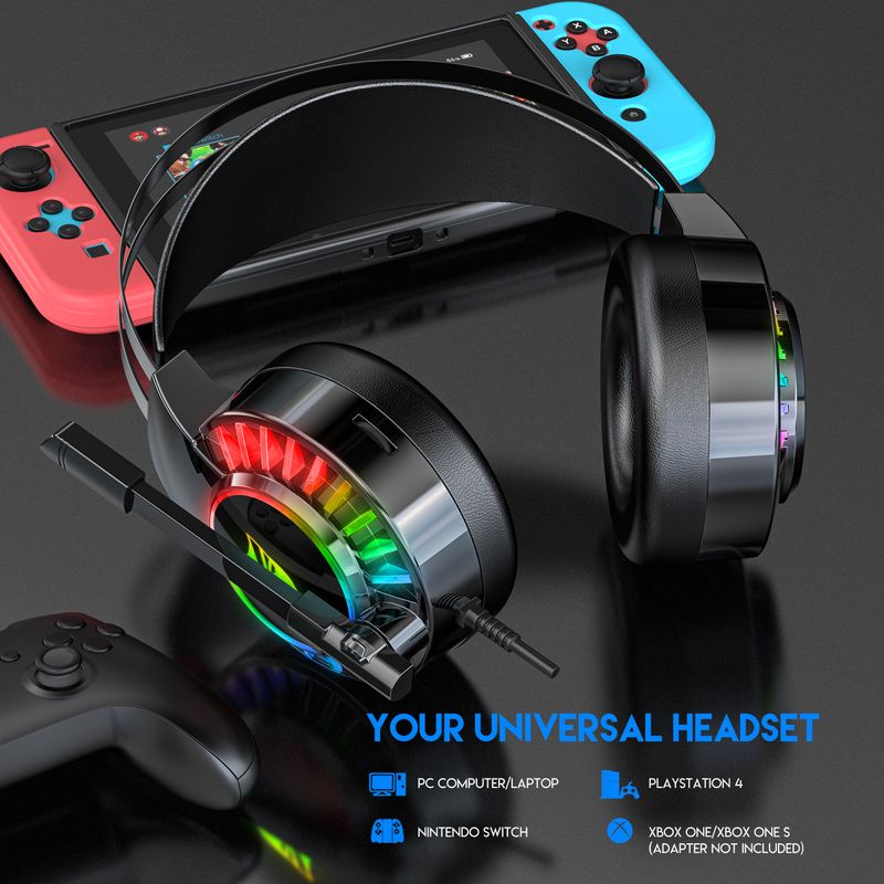 G605 Neutral Gaming Headset With PC Microphone Noise Reduction Headset For Glowing Chicken Eating Gaming Cross-Border_voghion.com