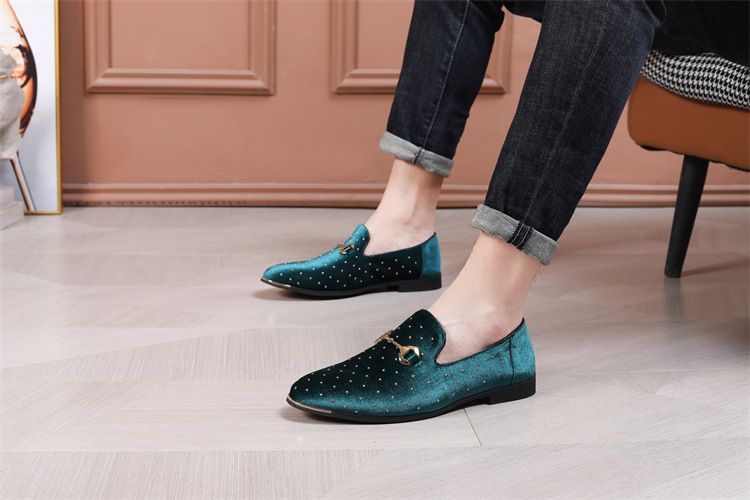 Forårs italienske blå lædersko af høj kvalitet til mænd, herresko i læder, brudesko, lakerede herreloafers, store størrelser: 39-49_voghion.com