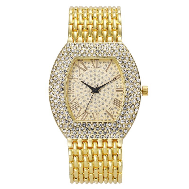 nuovo orologio da donna con diamanti pieni elegante cintura in acciaio secchiello per vino con diamanti orologio personalizzato retrò stellato_voghion.com
