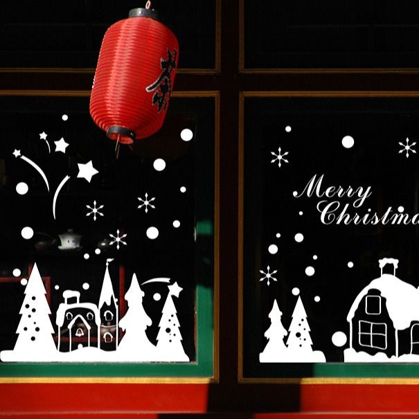 Decorations Christmas Decoration Snowman Glass Mall Scene Window Stickers Atmosphere Arrangement Decals_voghion.com