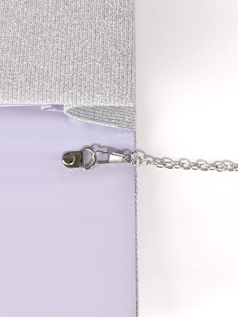 Nuova borsa a mano quadrata pieghevole in polvere scintillante con catena a tinta unita e borsa a mano con temperamento_voghion.com