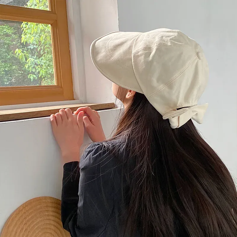 Cappello da pescatore da donna alla moda, estivo, in morbido cotone, con visiera parasole regolabile, pieghevole, da spiaggia, all'aperto, colore solido_voghion.com