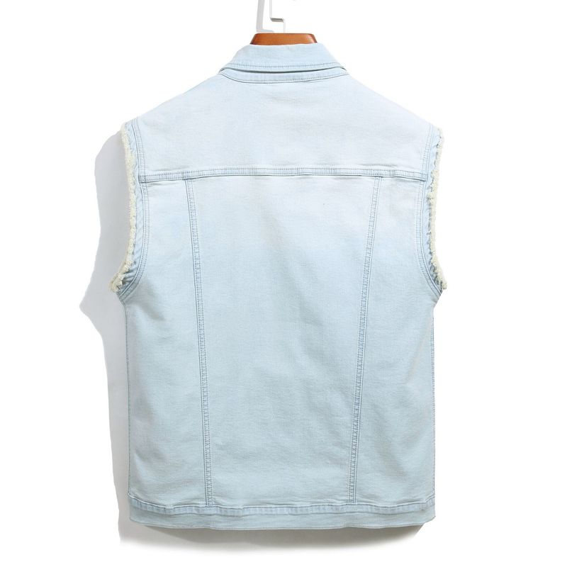 Men's Clothing New Style Trendy Fashion Denim Vest Simple And Versatile Casual Denim Jacket_voghion.com