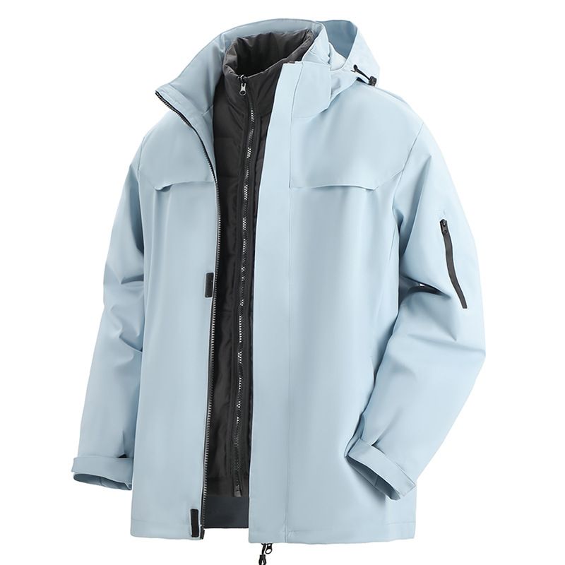 Men's Down With Detachable Inner Liner, 3-in-1 Two-Piece Set, Women's Outdoor Breathable Waterproof Windproof Hiking_voghion.com