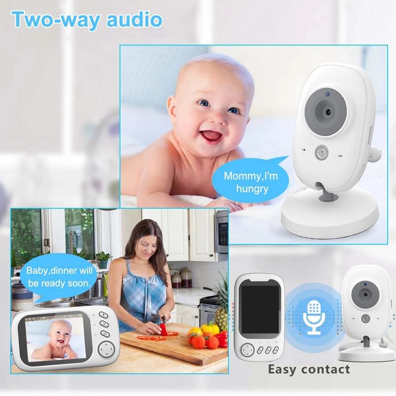 Monitor de bebé de 3,5 pulgadas para madres e hijos con videovigilancia en tiempo real y cámara mejorada._voghion.com