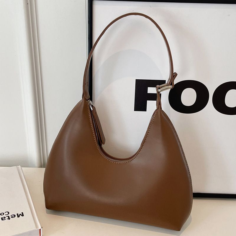 Borsa a tracolla testurizzata da viaggio casual versatile ed elegante a mezzaluna semplice da donna Underarm 2025_voghion.com