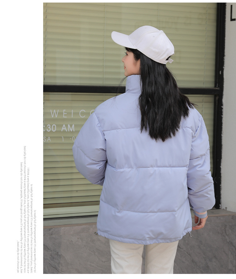 Giacca corta imbottita in cotone da studentessa alla moda femminile_voghion.com
