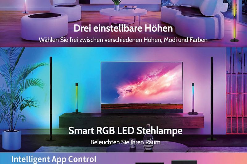 Vertical Bedroom Floor Lamp Minimalist Corner Lamp Living Room Light Luxury Floor Lamp Plug In RGB Atmosphere Lamp_voghion.com