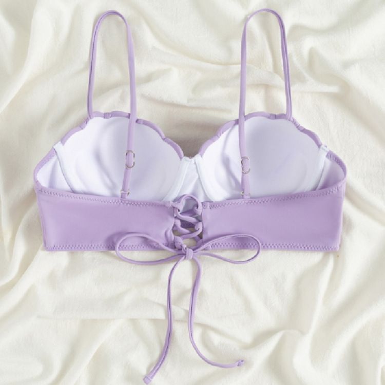 Verve 2025 - Bikini a conchiglia tinta unita con ferretto, push-up, sexy, con spalline, top singolo_voghion.com