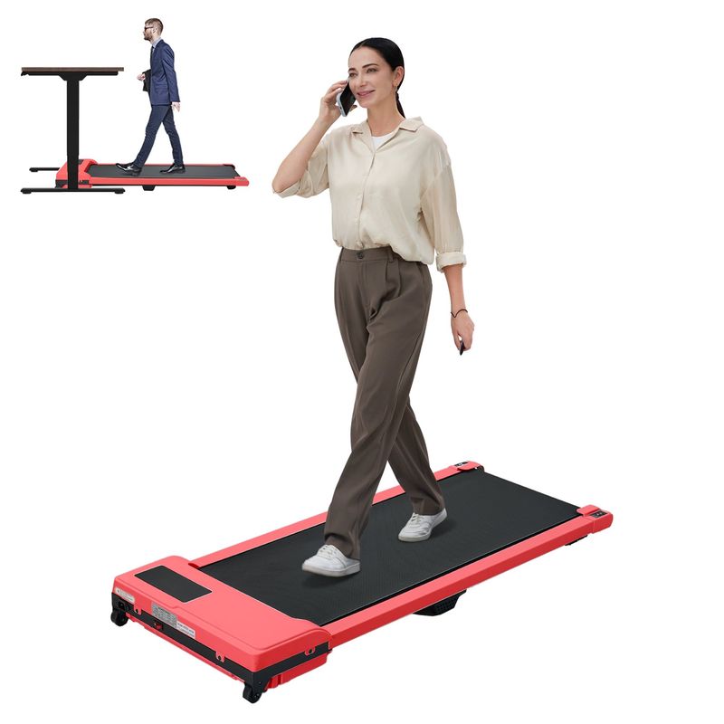 Walking Pad With Quiet 2.0 HP Brushless Motor, Countdown Modes, Spacious Running Area, 220 Lbs Weight Capacity For Home Or Office Workouts, 3 In 1 Portable Treadmill Walking, Red_voghion.com