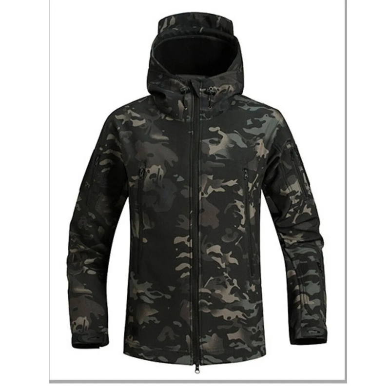 Tuta da assalto soft shell in pelle di squalo da uomo in inverno, morbida giacca da ciclismo impermeabile e antivento, tattica_voghion.com