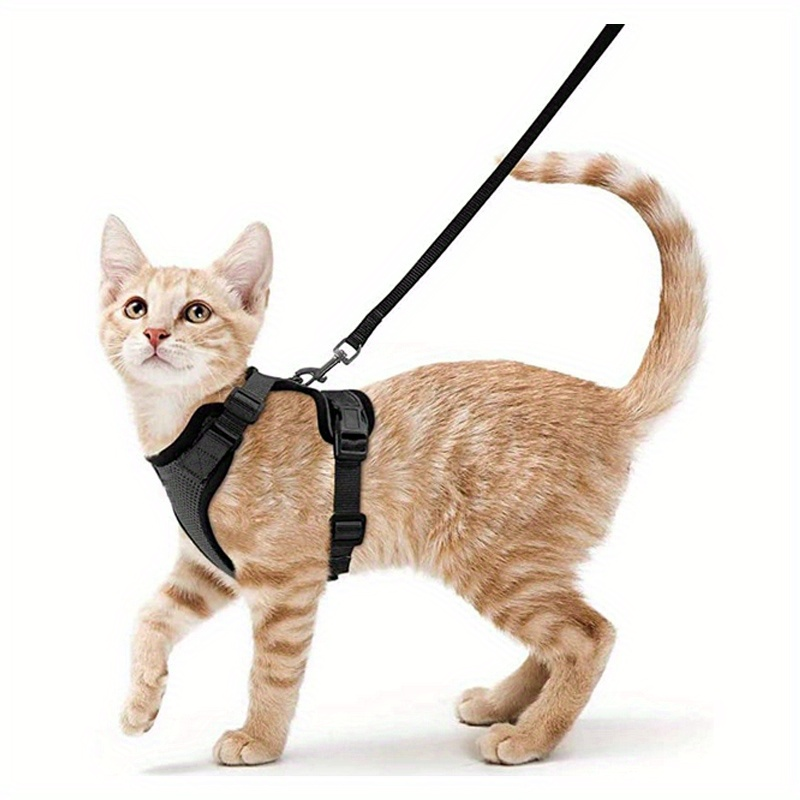 Escape-Proof Soft Adjustable Cat Harness Leash: Perfect For Walking & Exploring_voghion.com