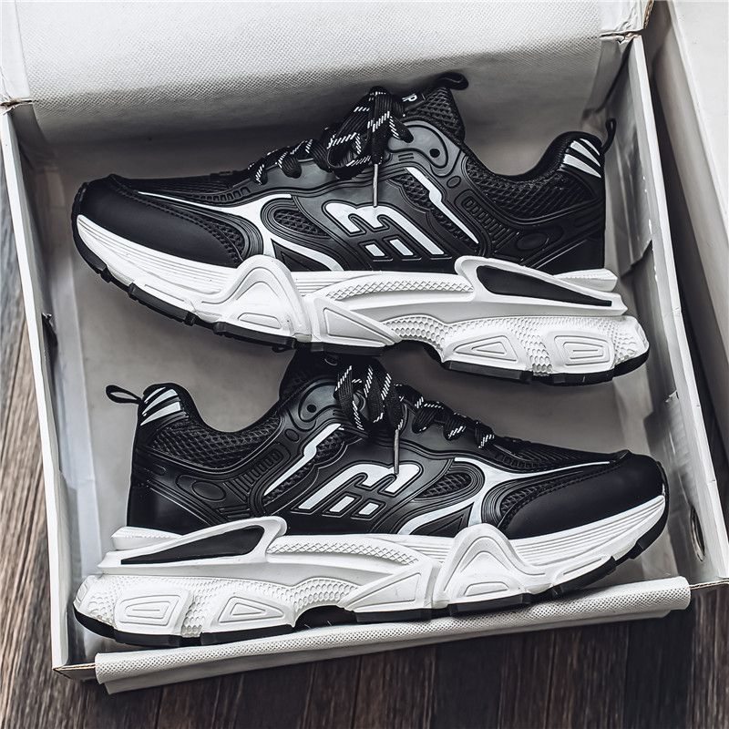 Neue atmungsaktive Sportschuhe für Herren im koreanischen Stil mit All-Match-Sohle und dicker Sohle für Freizeit-Laufschuhe_voghion.com