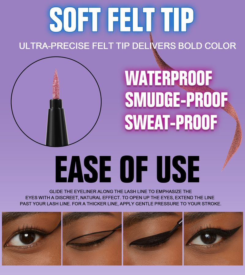 HANDAIYAN Ultra - Fine Metallic Liquid Eyeliner With Pearl Shimmer - Waterproof, Long - Lasting And Smudge - Proof_voghion.com