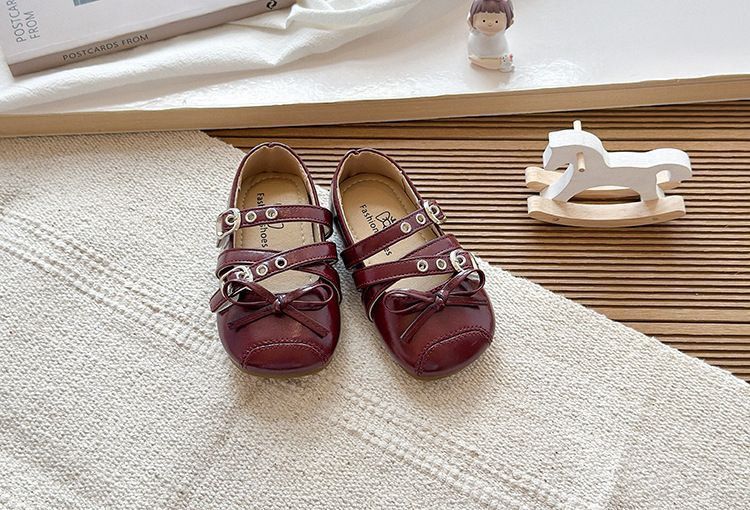 Scarpe da ballo francesi da bambina, stile Mary Jane, in pelle, con fiocco, autunno 2025, nuove e argentate_voghion.com