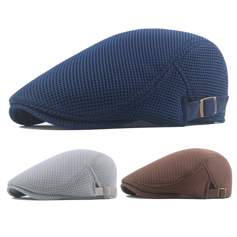XinWq Conveniente Hombres Sombrero Regalos perfectos Poliéster Hueco Lavable Hombres Boina Gorra para diario_voghion.com