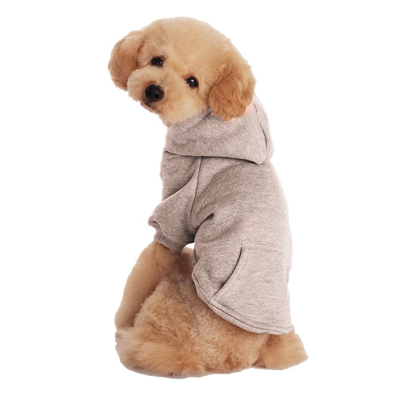 Furnizare transfrontalieră de modă caldă britanică scurtă pisică albastră Teddy câine mijlociu și mic cu glugă haine pentru câini pulover pentru animale de companie_voghion.com