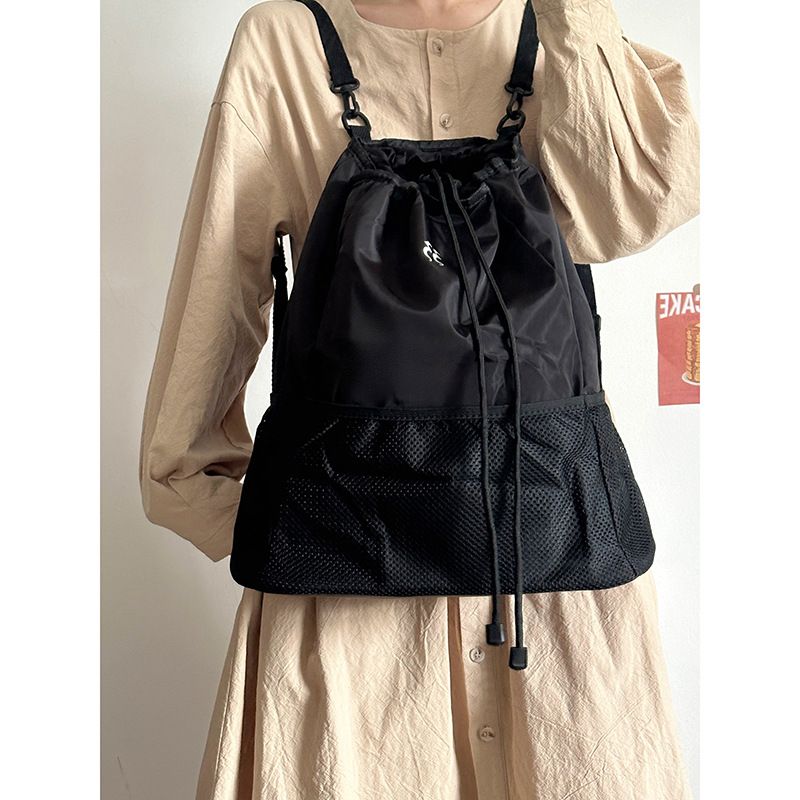 2025 New 3D Offset Printed Space Gray Nylon Capacity Women's Bag Niche Trend Mesh Backpacks_voghion.com