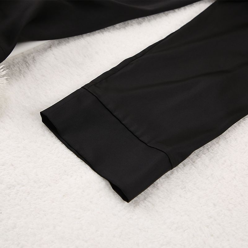 Kvinne Natttøy Hjemmeklær for kvinner Langermede dresser Silkeskjorte tynne bukser Todelt pyjamas for kvinner_voghion.com