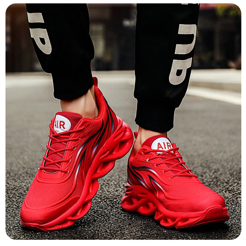 Moda Koşu Ayakkabıları Erkekler Alev Baskılı Sneakers Örgü Atletik Spor Bıçak Yastıklama Koşu Eğitmenler Hafif_voghion.com