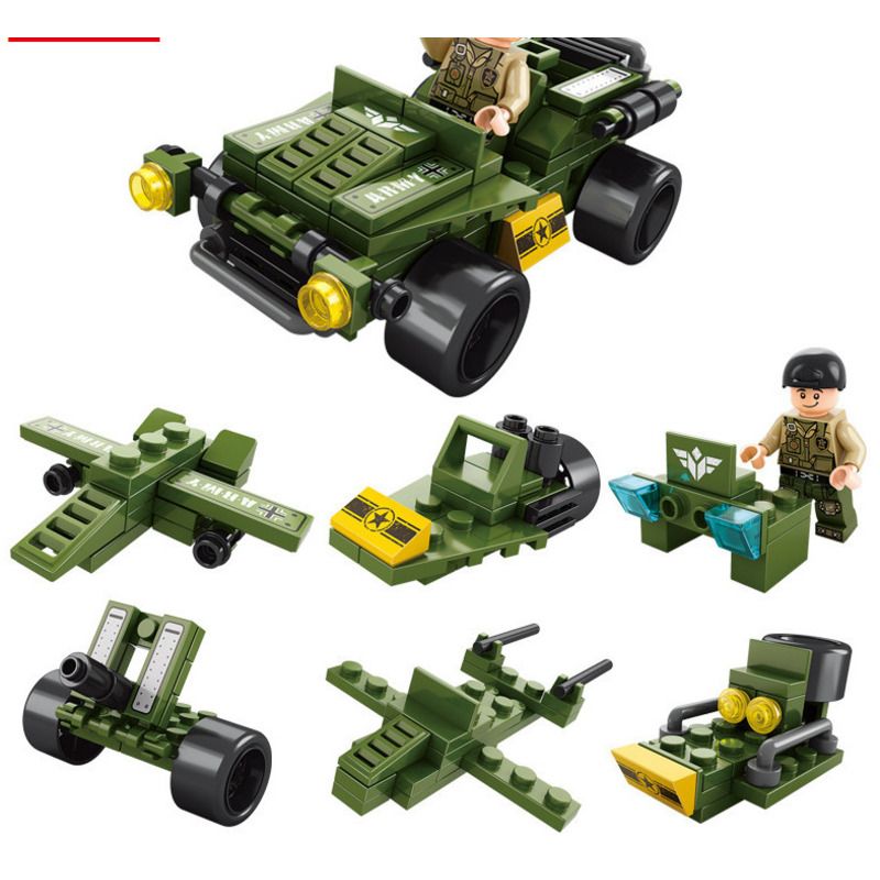 Lele Brothers Building Block Fire Engineering Tank Special Police Ambulance Model Boy Small Particle Assembly Toy_voghion.com