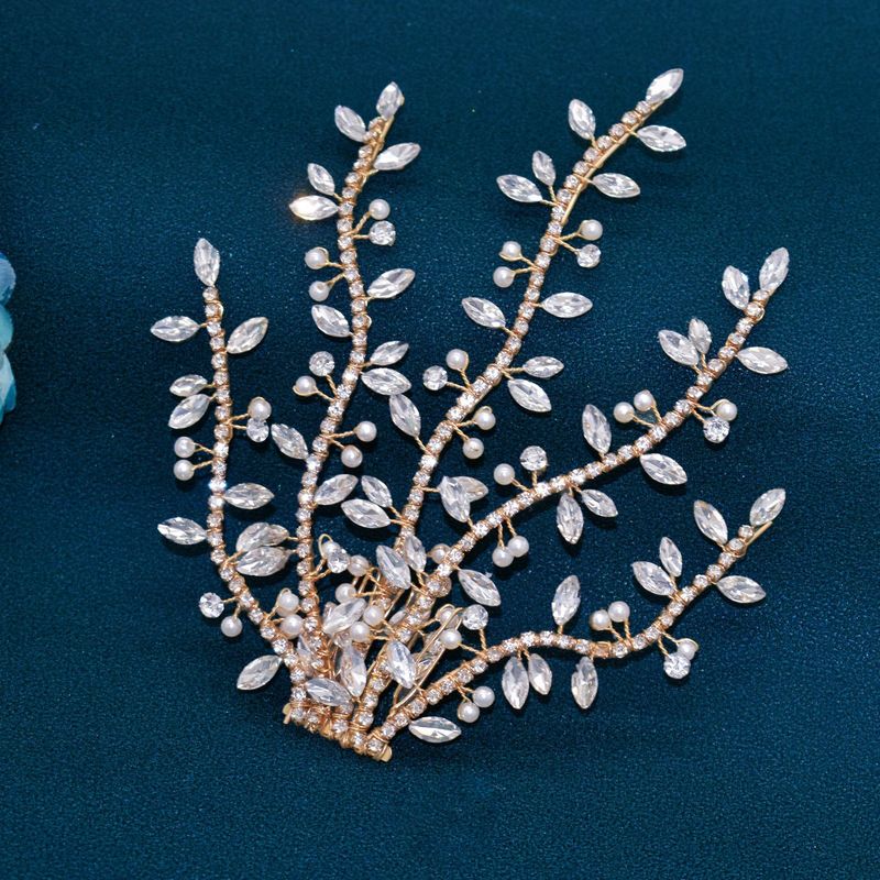 Haarkamm, Kopfschmuck, Braut, handgefertigt, Strass, Perlen, Haarkamm, Frisur, weiches Haar, Zubehör für Hochzeitskleider_voghion.com
