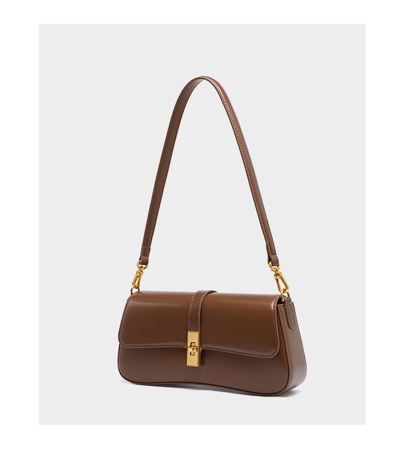Sac baguette en cuir de vachette de haute qualité, au toucher haut de gamme, pour femme_voghion.com