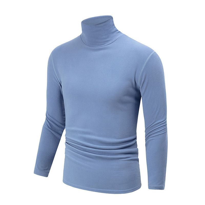 Overseas Platform Special Code Herbst Winter Herren Einfarbig Vielseitiges Rollkragen-Basishemd Lässiges Fleece-Oberteil_voghion.com