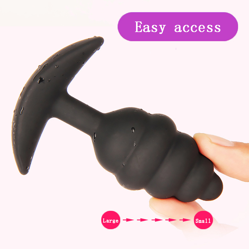 Neues Design Gewindeform Kleiner Silikon Analplug Sex für Anfänger Mini tragbare Analkugeln Butt Plug Erotik F_voghion.com