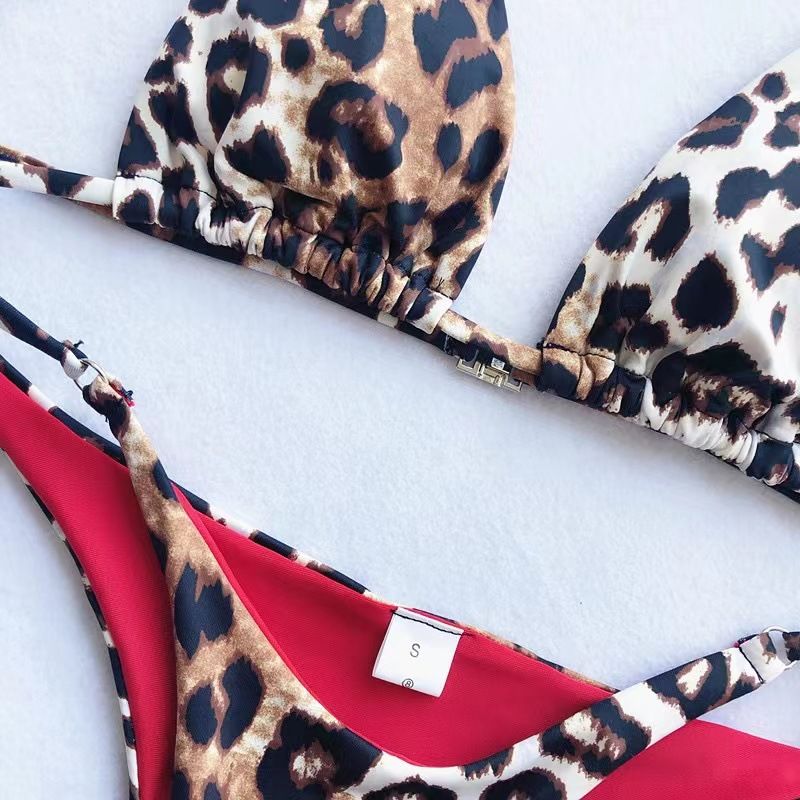 Dameskleding Nieuwe Hot Stijl Sexy Luipaardprint Drie Punten Kleine Borsten Bikini Sexy Luipaardprint Badpak String_voghion.com