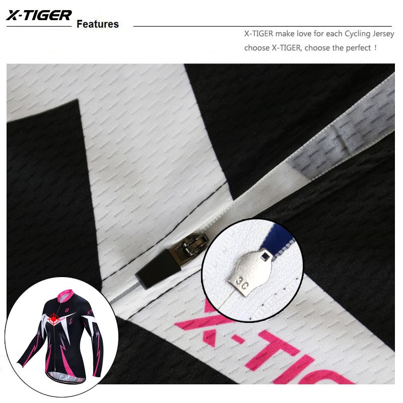 Maillot de cyclisme XTIGER Pro à manches longues pour femme, respirant, VTT, vélo de route, automne, printemps, haut à manches longues_voghion.com